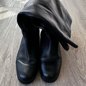 Nine West Black Leather Heeled Boots
